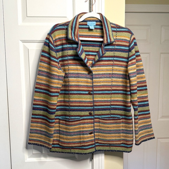 Sigrid Olsen, Small, Multi Warm Colors, Wool Knit Jacket - Picture 1 of 11